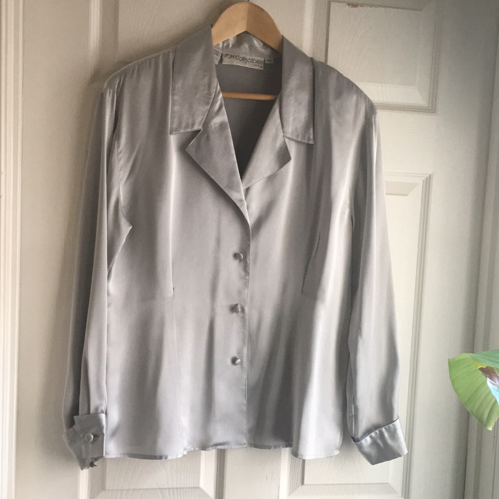 JH Collectibles Silver Blouse Top